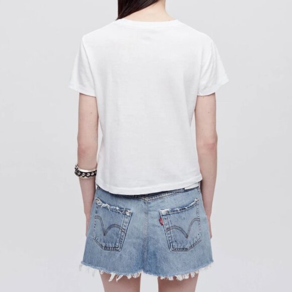 Re/Done Hanes Classic Tee in Optic White Size S - Picture 5 of 10